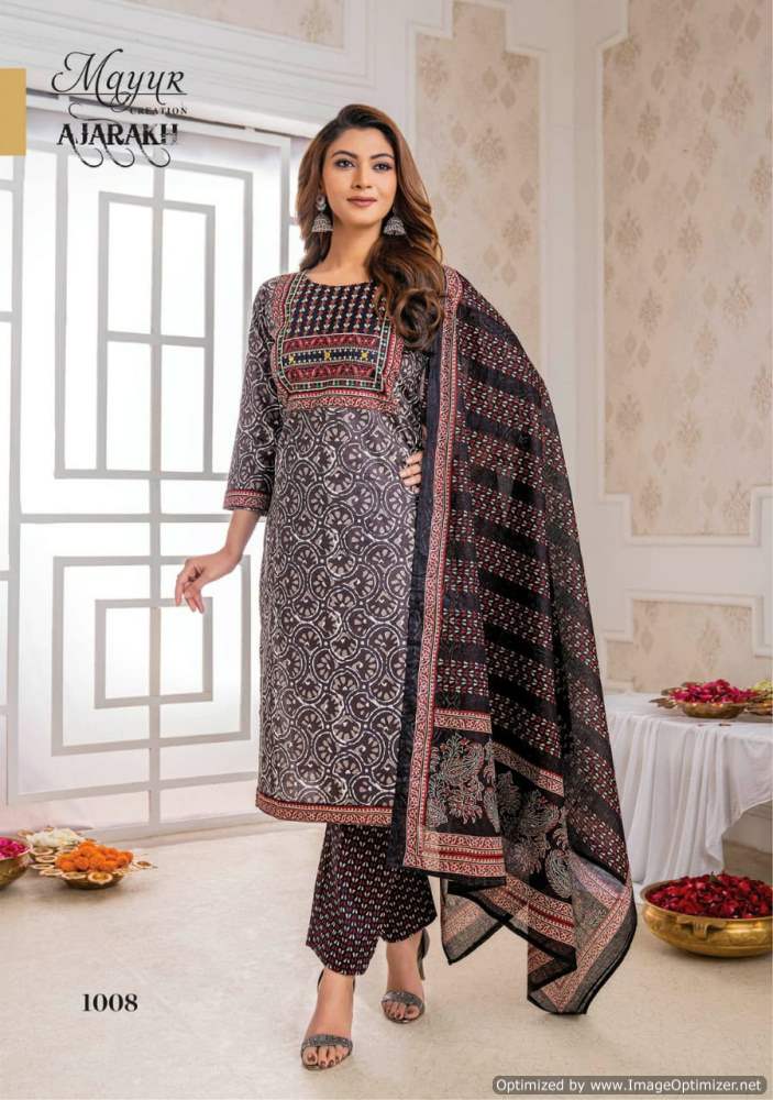 Ajarakh Vol 1 By Mayur Cotton Printed Kurti With Bottom Dupatta Wholesale Clothing Suppliers In India